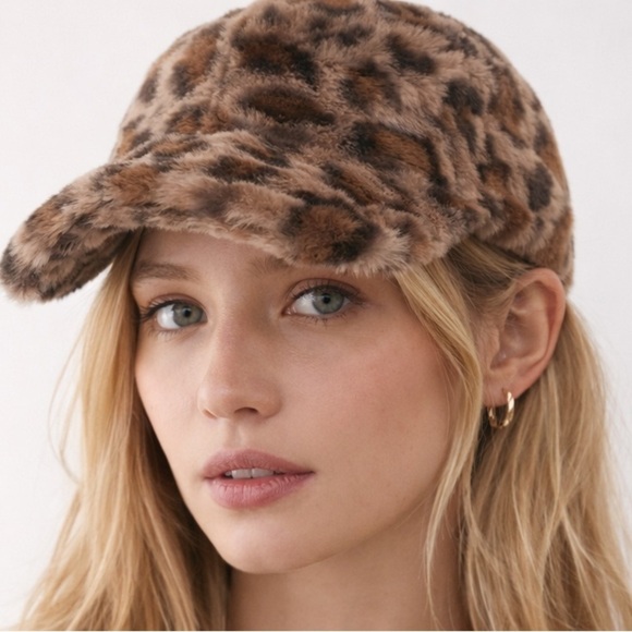 Fuzzy Leopard Faux Fur Cap main image 5